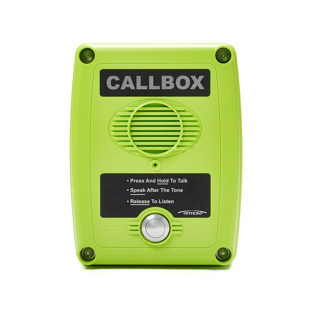 2-Way Wireless Intercom System (UHF, Outdoor Callbox, Green, with relay control) by Ritron 
